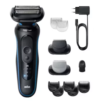 Foil shaver BRAUN Series 5 52-B1650S — 3-blade, Li-Ion battery, wet & dry, trimmer, blue