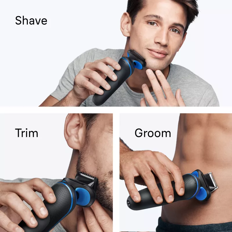 Foil shaver BRAUN Series 5 52-B1650S — 3-blade, Li-Ion battery, wet & dry, trimmer, blue