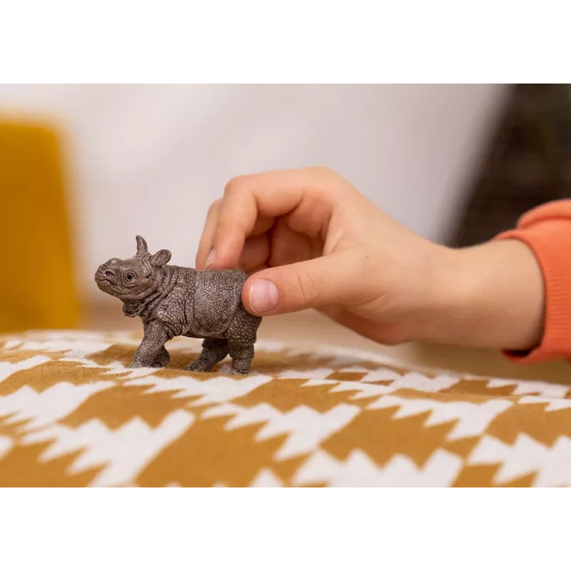schleich WILD LIFE Indian Rhinoceros Baby, 3 yr(s), Safari, Wild animals / adventure toys, Grey, Plastic