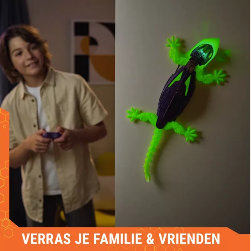 HEX BOTS Glow-in-the-Dark Gecko, Rechargeable Remote Control Robot Kids Toys, Climbs up Walls for Prank Toys & Games, RC Robot for Boys & Girls Ages 4 & Up