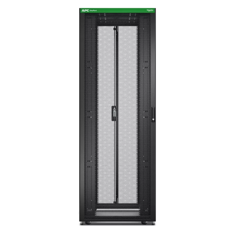 Freestanding server rack APC Easy Rack 48U (black) with roof, castors, feet, 4 brackets, side panels — 2258H x 800W x 1200D mm
