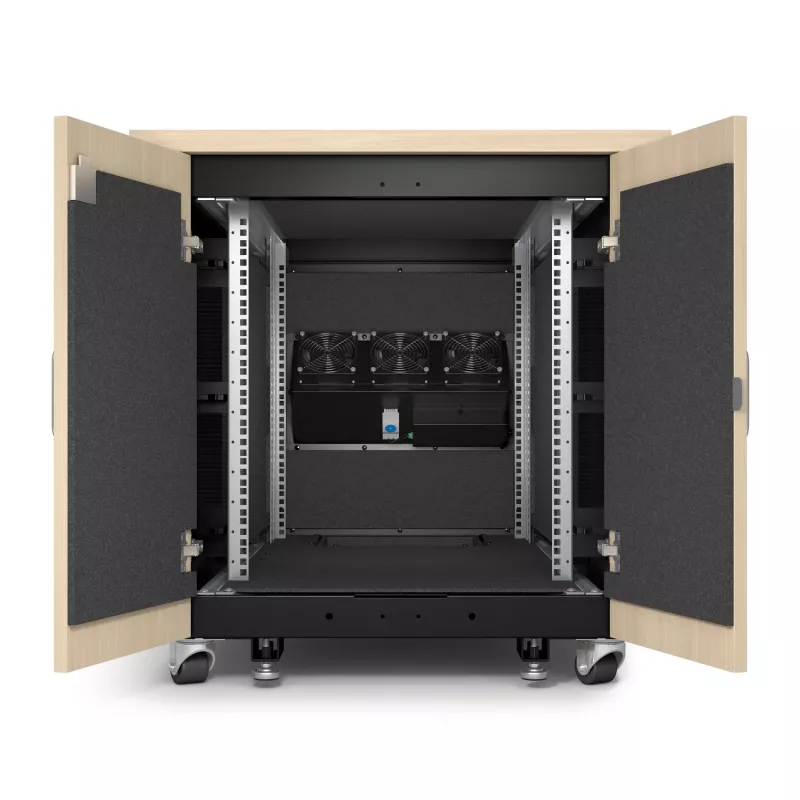 APC NetShelter Soundproof, 12U, Server Rack Enclosure, Maple