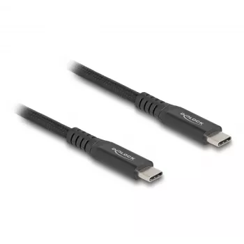 USB Cable DeLOCK USB Type-C male to male 20 Gbps 0.5 m black metal