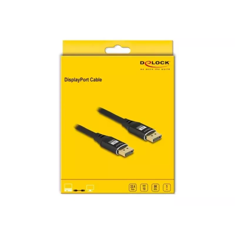 DeLOCK DisplayPort Cable 8K 60 Hz 5 m Black Metal