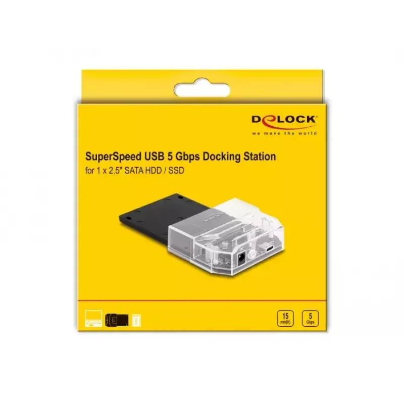 DeLOCK SuperSpeed USB Docking Station 2.5 inch SATA HDD SSD Black