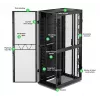 APC NetShelter SX, Networking Rack Enclosure, 48U, 2258H x 750W x 1200D mm, with Sides, Black