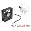 Fan DeLOCK 67302 9.2 cm Black Ball Bearing