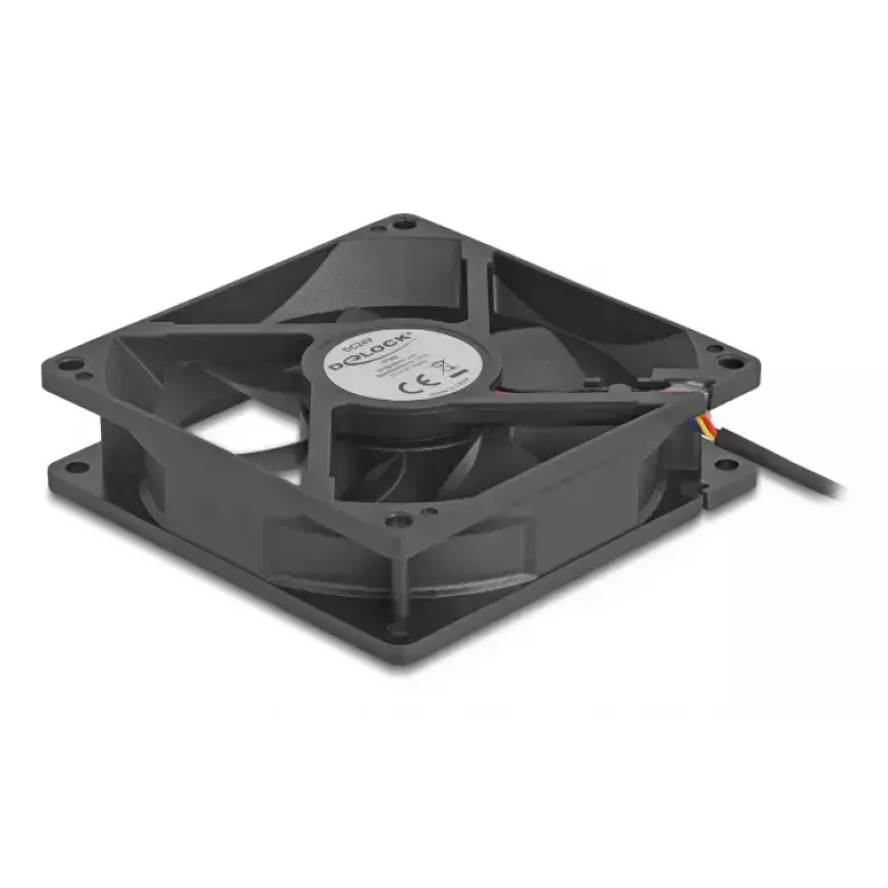Fan DeLOCK 67302 9.2 cm Black Ball Bearing