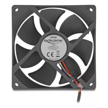 Fan DeLOCK 67302 9.2 cm Black Ball Bearing