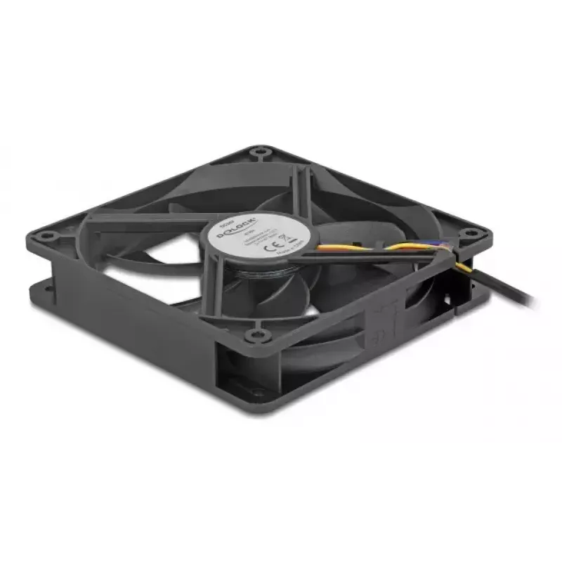 DELOCK 67303 Computer Case Fan 120 mm, 24 V, Ball Bearing, Black