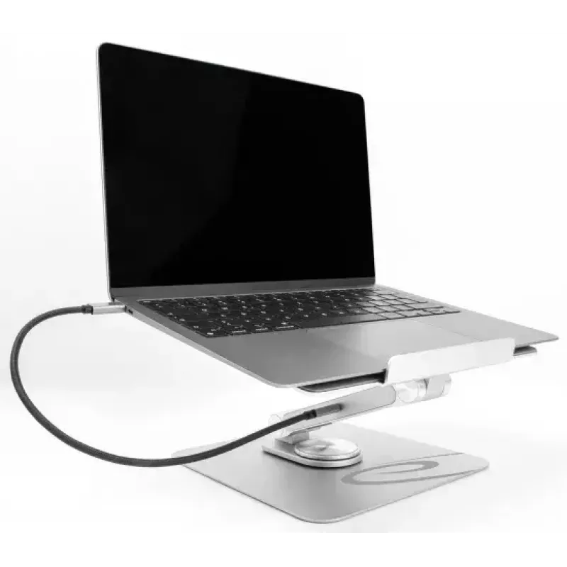 Laptop & tablet stand DeLOCK 18457 Silver Aluminium 360° rotation