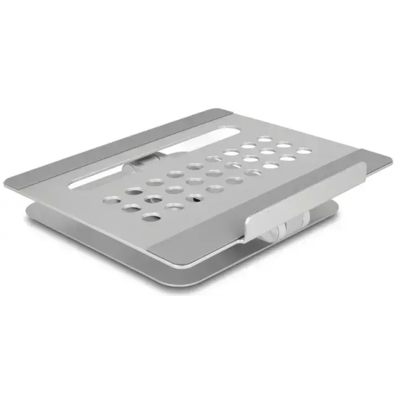 Laptop & tablet stand DeLOCK 18457 Silver Aluminium 360° rotation