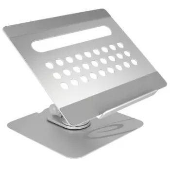 Laptop & tablet stand DeLOCK 18457 Silver Aluminium 360° rotation