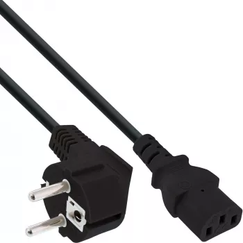 InLine 45pcs. Bulk-Pack power cable, CEE 7/7 angled / 3pin IEC C13 1m