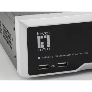 LevelOne GEMINI 16-Channel Network Video Recorder, H.265, 16 channels, 3840 x 2160 pixels, 128 user(s), H.264, H.264+, H.265, MPEG4, Embedded LINUX, 256 Mbit/s