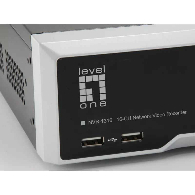 LevelOne GEMINI 16-Channel Network Video Recorder, H.265, 16 channels, 3840 x 2160 pixels, 128 user(s), H.264, H.264+, H.265, MPEG4, Embedded LINUX, 256 Mbit/s