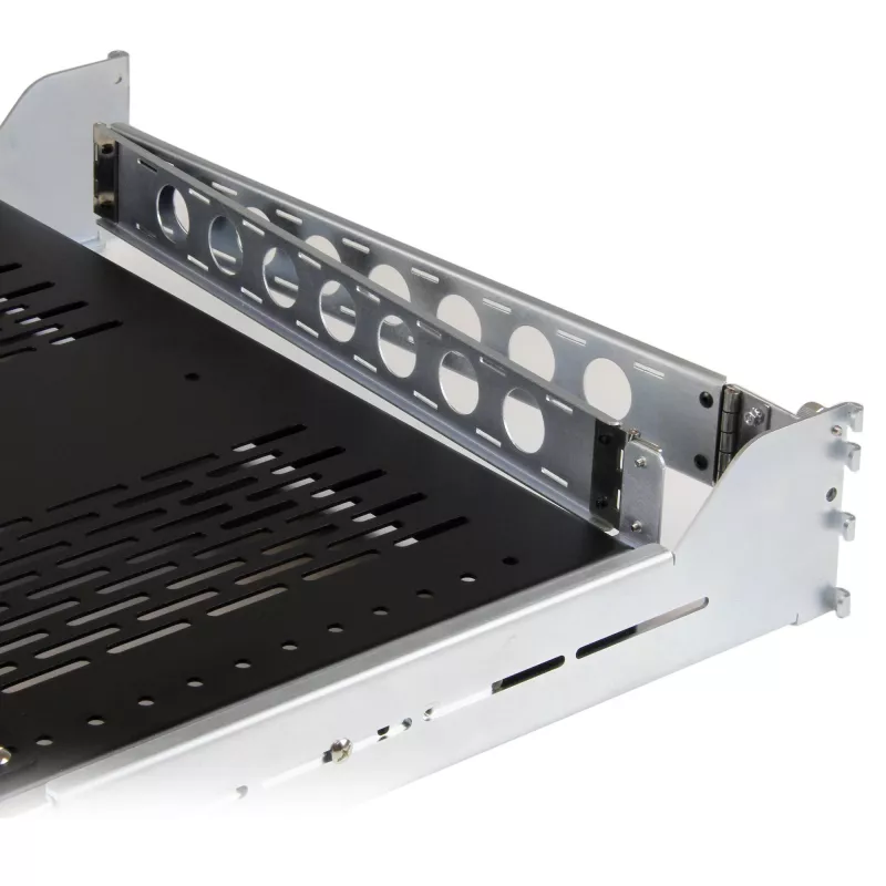 StarTech.com 2U Vented Sliding Server Rack Shelf w/ Cable Management Arm - 27.7 to 31.6in Adjustable Mounting Depth - 50lb - 19” Server Tray Shelf for Equipment Rack - 24in Deep