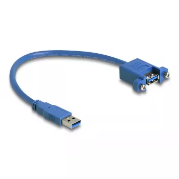 DeLOCK USB 3.0 Type-A male to female panel-mount cable 25 cm