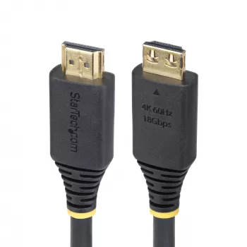 StarTech.com 50cm (1.6ft) High Speed HDMI Cable with Gripping Connectors, 4K 60Hz/1440p 144Hz, HDR10/HDCP 2.2/ARC, 18Gbps, UHD HDMI Cord for TV/Monitor/Display, TPE Jacket