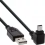 USB 2.0 cable InLine 0.3m — USB A male to Mini-USB B male, 90° up angled, black