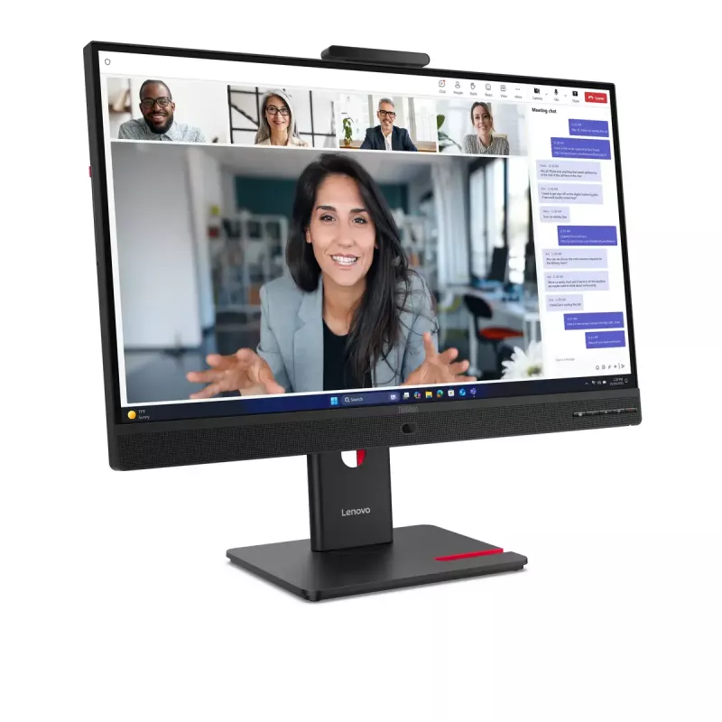 24 inch Lenovo ThinkVision T24-4v IPS LCD monitor, 1920×1080 Full HD, 6 ms, 250 cd/m², built-in speakers, USB hub, VESA, height adjustable, black