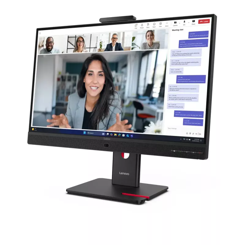 24 inch Lenovo ThinkVision T24-4v IPS LCD monitor, 1920×1080 Full HD, 6 ms, 250 cd/m², built-in speakers, USB hub, VESA, height adjustable, black