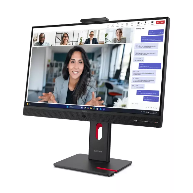 24 inch Lenovo ThinkVision T24-4v IPS LCD monitor, 1920×1080 Full HD, 6 ms, 250 cd/m², built-in speakers, USB hub, VESA, height adjustable, black