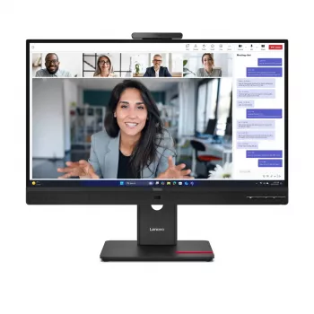 24 inch Lenovo ThinkVision T24-4v IPS LCD monitor, 1920×1080 Full HD, 6 ms, 250 cd/m², built-in speakers, USB hub, VESA, height adjustable, black