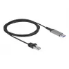 Network cable DELOCK 60756, USB A to RJ-45, 2 m, 10/100/1000Base-T(X), Anthracite/Black