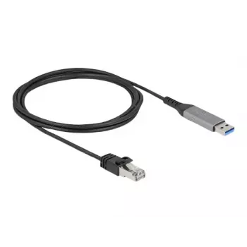 Network cable DELOCK 60756, USB A to RJ-45, 2 m, 10/100/1000Base-T(X), Anthracite/Black