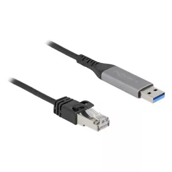 Network cable DELOCK 60756, USB A to RJ-45, 2 m, 10/100/1000Base-T(X), Anthracite/Black