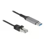 Network cable DELOCK 60756, USB A to RJ-45, 2 m, 10/100/1000Base-T(X), Anthracite/Black