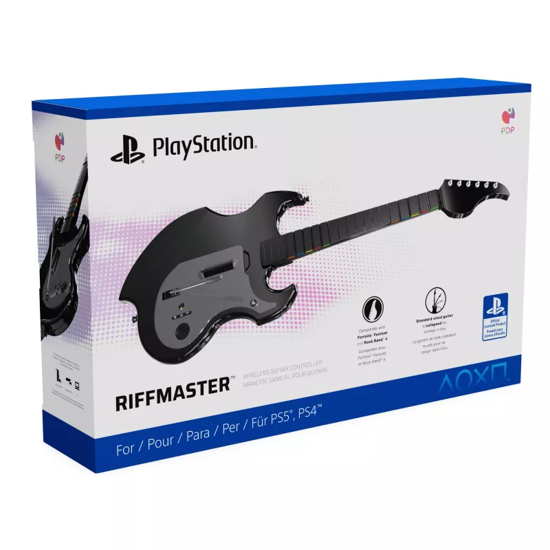 Guitar PDP Riffmaster Black Grey Wireless PC PS4 PS5 36h Battery