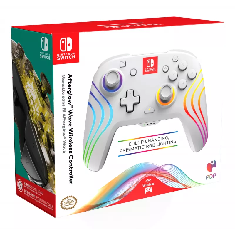 PDP Afterglow Wave White Gamepad Analogue / Digital Nintendo Switch, Nintendo Switch OLED