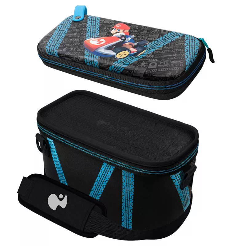 Hardshell case PDP Nintendo Switch Kart Drift Overnight Case GLOW Black Blue