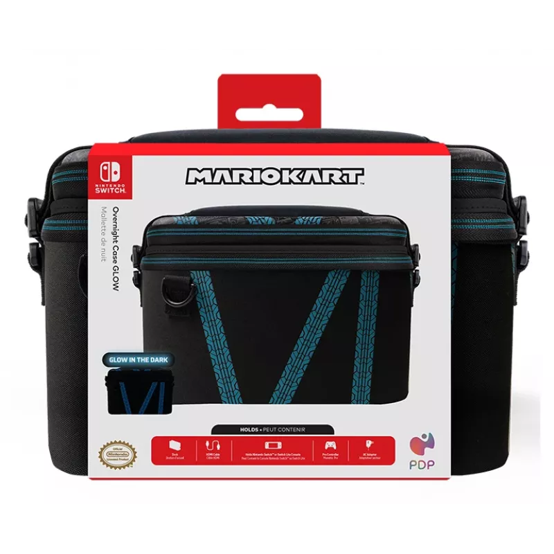 Hardshell case PDP Nintendo Switch Kart Drift Overnight Case GLOW Black Blue