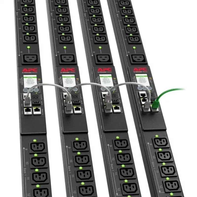 Power distribution unit APC NetShelter 9000 PDU 24 AC outlets (C13/C15/C19/C21), NEMA L6-20P, 200–208V, 20A, vertical 0U, black