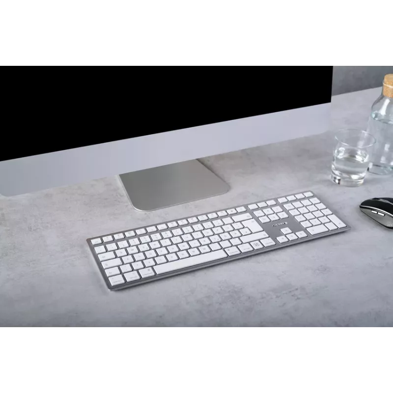 CHERRY KW 9100 SLIM FOR MAC keyboard Universal USB + Bluetooth QWERTY Nordic Silver