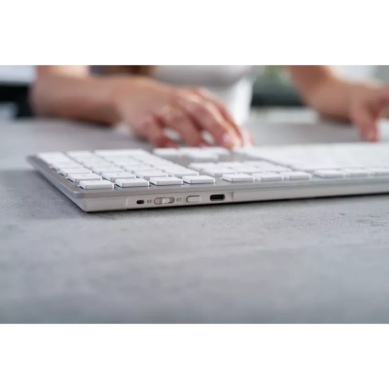 CHERRY KW 9100 SLIM FOR MAC keyboard Universal USB + Bluetooth QWERTY English Silver