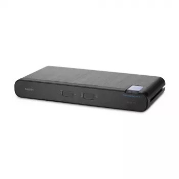 KVM switch Belkin Universal 2nd Gen — 2-port secure KVM, HDMI/DisplayPort, 4K@60Hz, USB keyboard/mouse, black, rack-mount