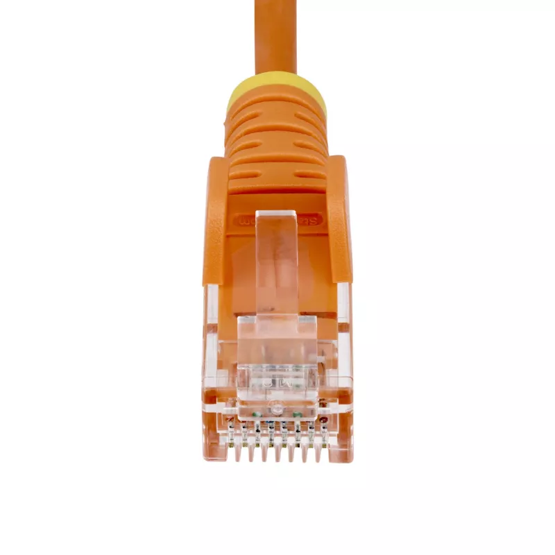 StarTech.com 2m Orange Slim CAT6 Ethernet Cable, Snagless, 100W PoE, UTP, LSZH, 28AWG Pure Bare Copper Wire, Slim RJ45 Network Patch Cord w/Strain Reliefs, Individually Tested