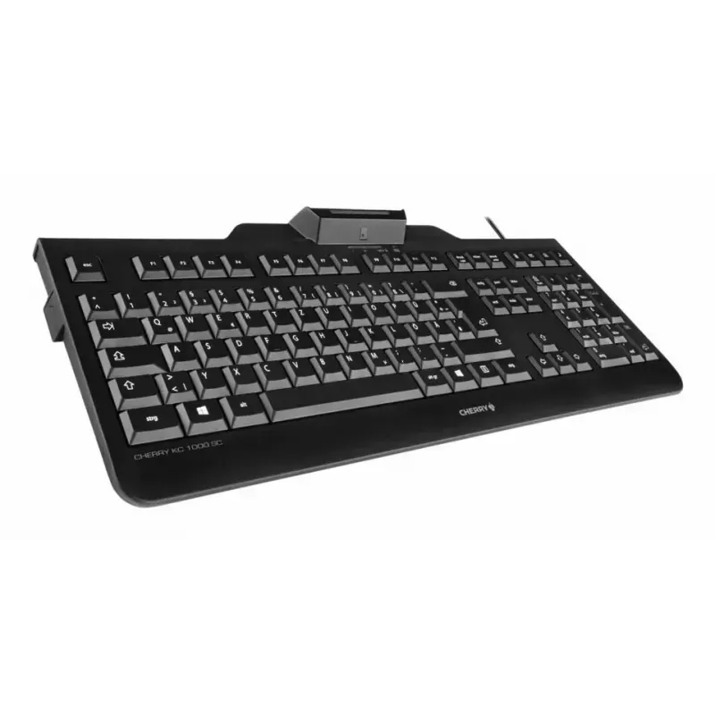 Wired Cherry KC 1000 SC full-size USB keyboard, QWERTZ layout, 109 keys, 1.8 m cable, black