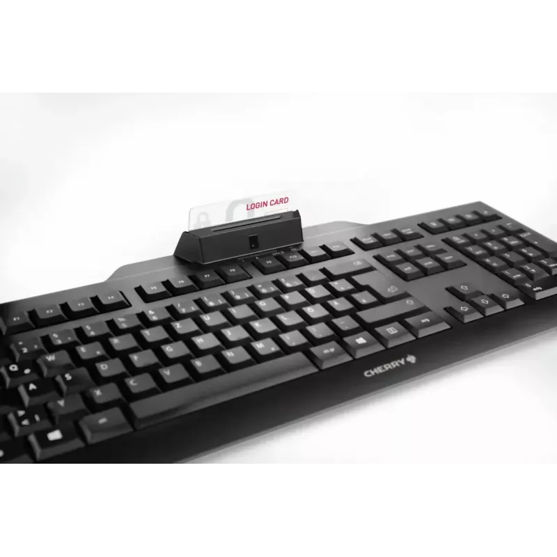 Wired Cherry KC 1000 SC full-size USB keyboard, QWERTZ layout, 109 keys, 1.8 m cable, black