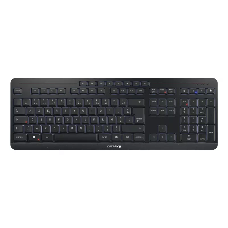 CHERRY Stream desktop ultimate keyboard Mouse included Home/Office USB + RF Wireless + Bluetooth AZERTY French Black