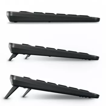 Keyboard Cherry Stream ultimate — Full-size AZERTY, USB + RF Wireless + Bluetooth, Scissor switches, LED backlight, Black