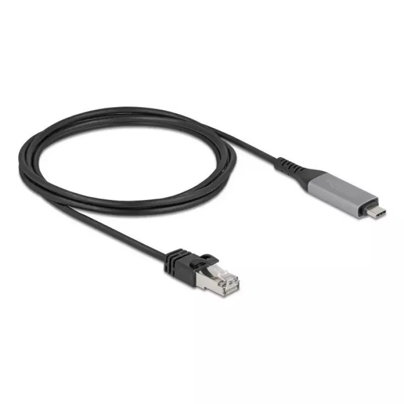 USB Type-C to RJ45 Gigabit Ethernet Cable DELOCK 2 m Cat6 Anthracite/Black