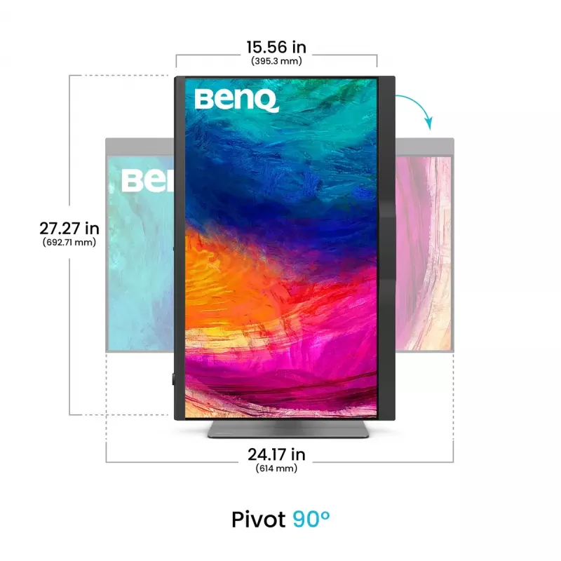 Computer monitor BenQ PD2770U 27 inch 4K UHD (3840×2160) IPS LCD, 5 ms, 400 cd/m², USB 3.2 hub, VESA, height adjustable