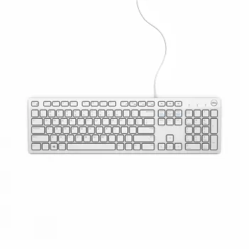 DELL Wired Keyboard - KB216 - German (QWERTZ) - White, Full-size (100%), Wired, USB, QWERTZ, White