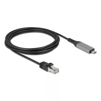 Network cable DELOCK USB Type-C to RJ45 Gigabit Ethernet Cat6, 3 m, anthracite/black