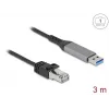 Network cable DELOCK USB Type-A to RJ45 Gigabit Ethernet Cat6, 3 m, anthracite/black